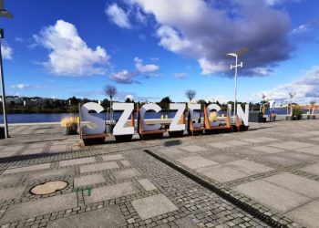 Napis "Szczecin" na Łasztowni
