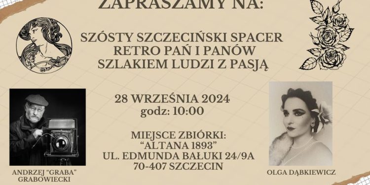 Szczeciński spacer retro pań i panów. Źródło: https://www.facebook.com/marvelousretrolady