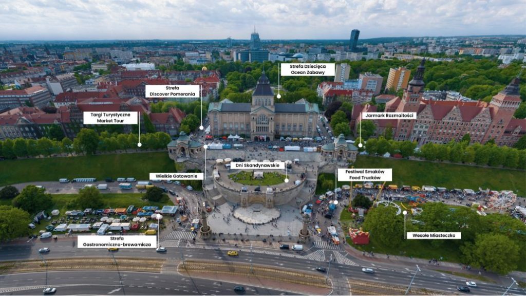 Mapa stref Pikniku nad Odrą w Szczecinie 2025