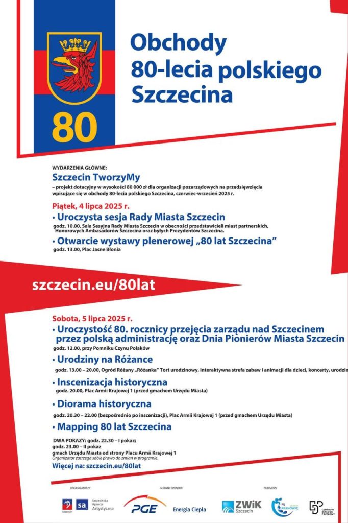80-lecie Szczecina. Plakat z programem