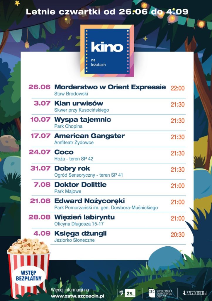 Kino na leżakach w Szczecinie - Letnie czwartki repertuar