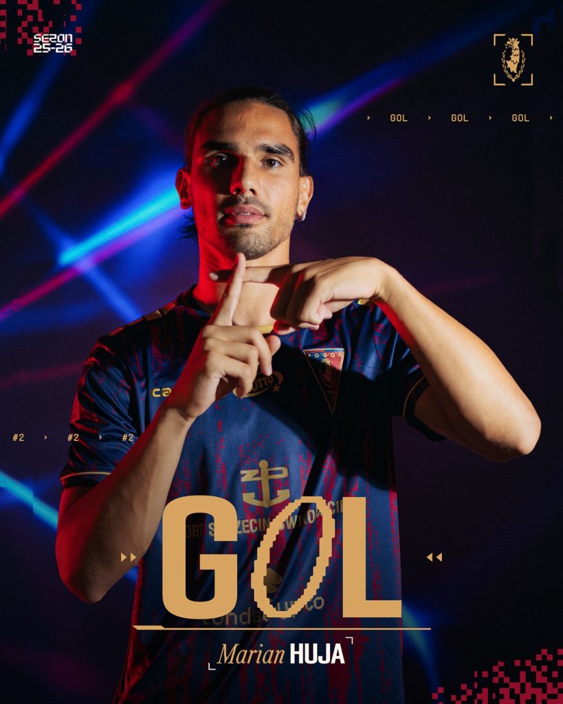 Marian Huja - gol dla Pogoni Szczecin