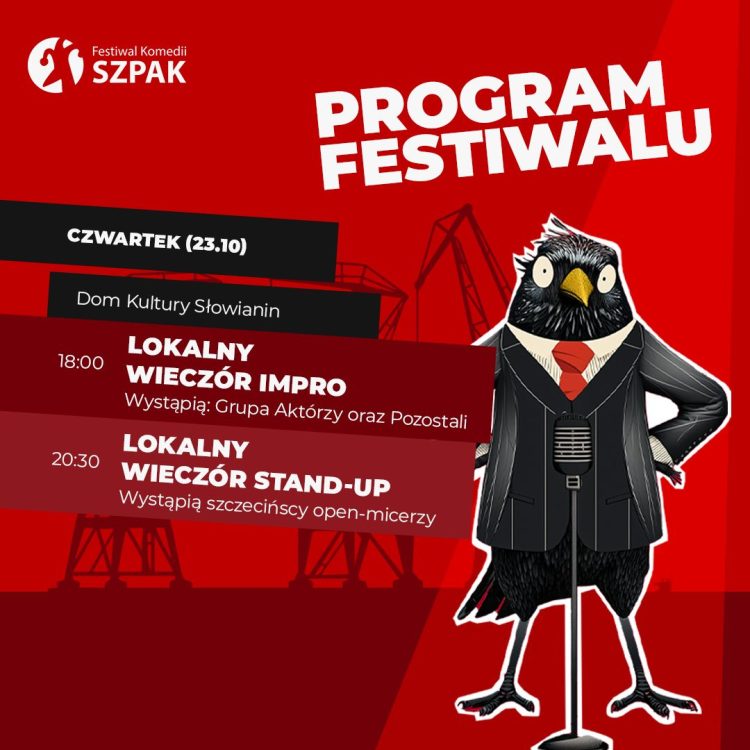 Festiwal Szpak Szczecin 2025 - program czwartek
