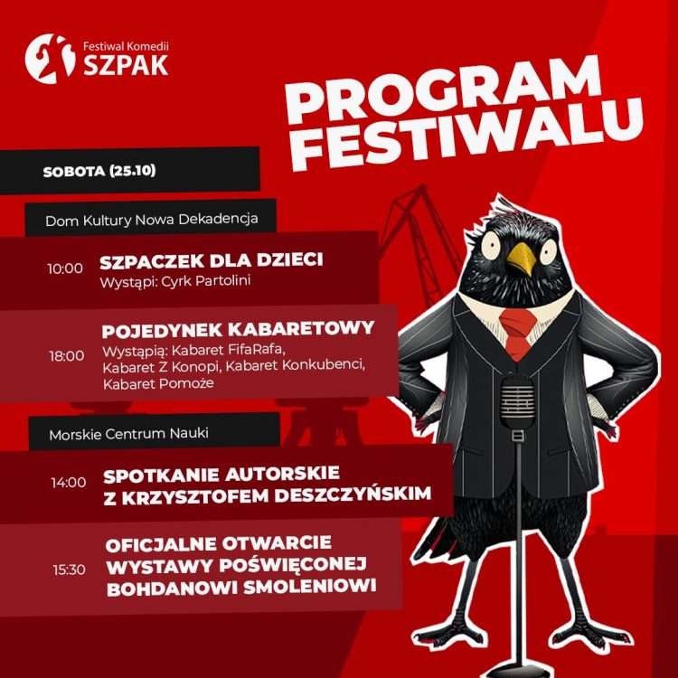 Festiwal Szpak Szczecin 2025 - program sobota