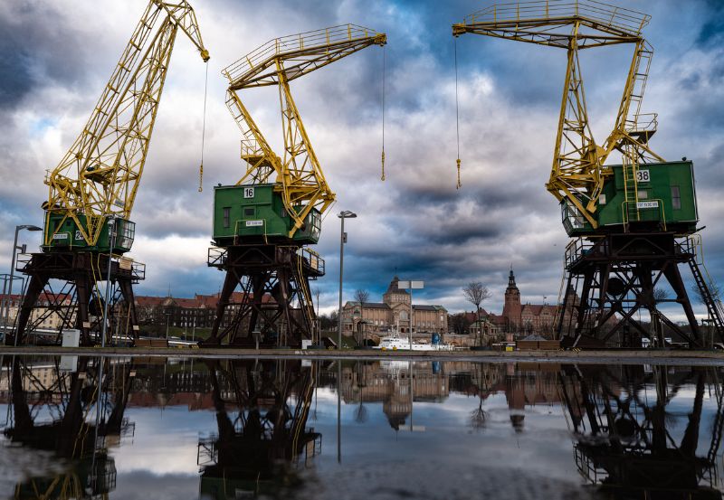 Ulewny deszcz w Szczecinie