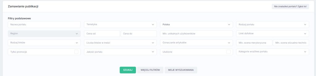 Whitepress filtry szukania portali