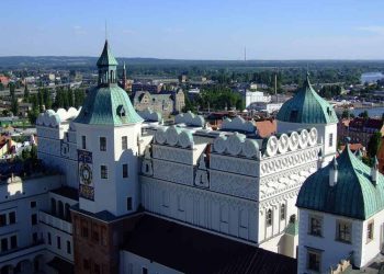 obraz przedstawia fragment Muzeum Zamkowego w Szczecinie- Zamku Książąt Pomorskich