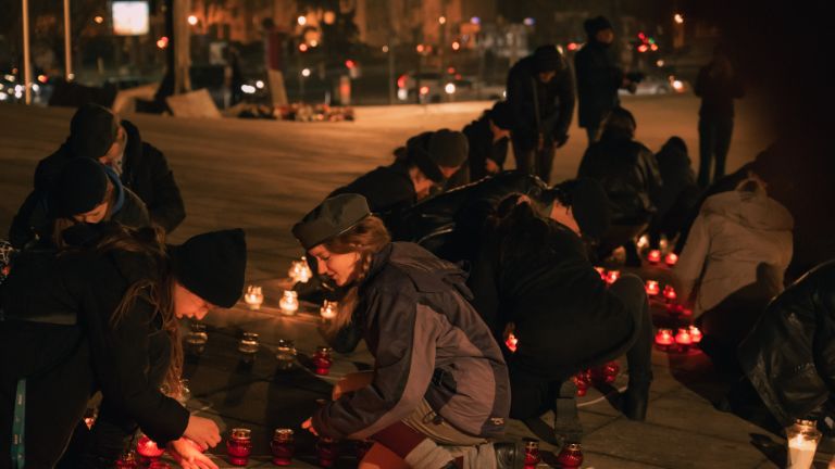 Obchody grudnia'70 w Szczecinie na Placu Solidarności