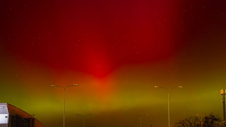 Czerwone niebo w Szczecinie