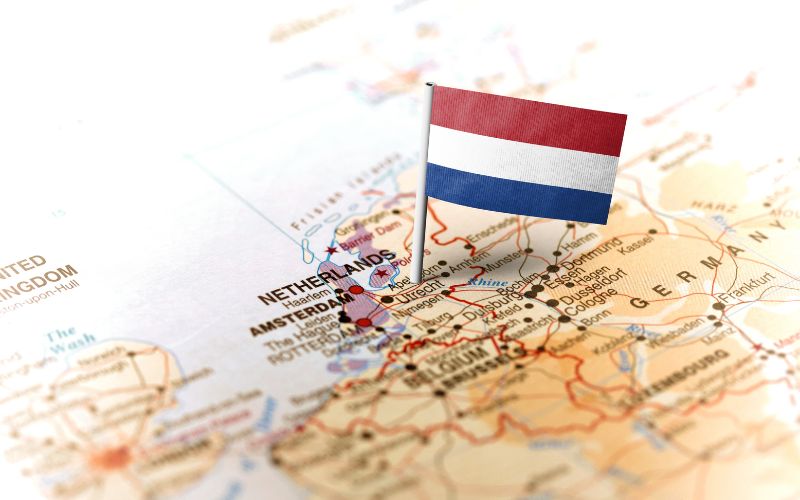 Holandia na mapie Europy