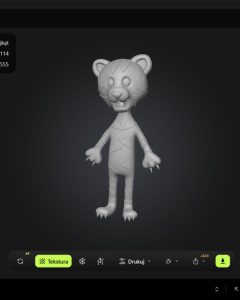 projekt tygrysa 3D - wizualizacja rysunku