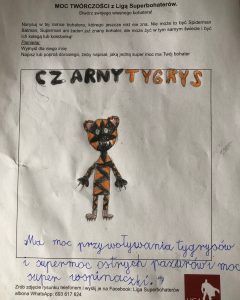 rysunek tygrysa, namalowany przez dziecko z onkologii w Szczecinie