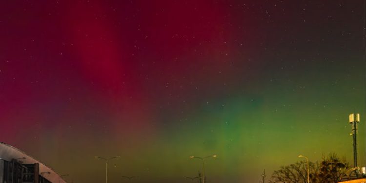 Zorza polarna nad Szczecinem (19.01.2026)