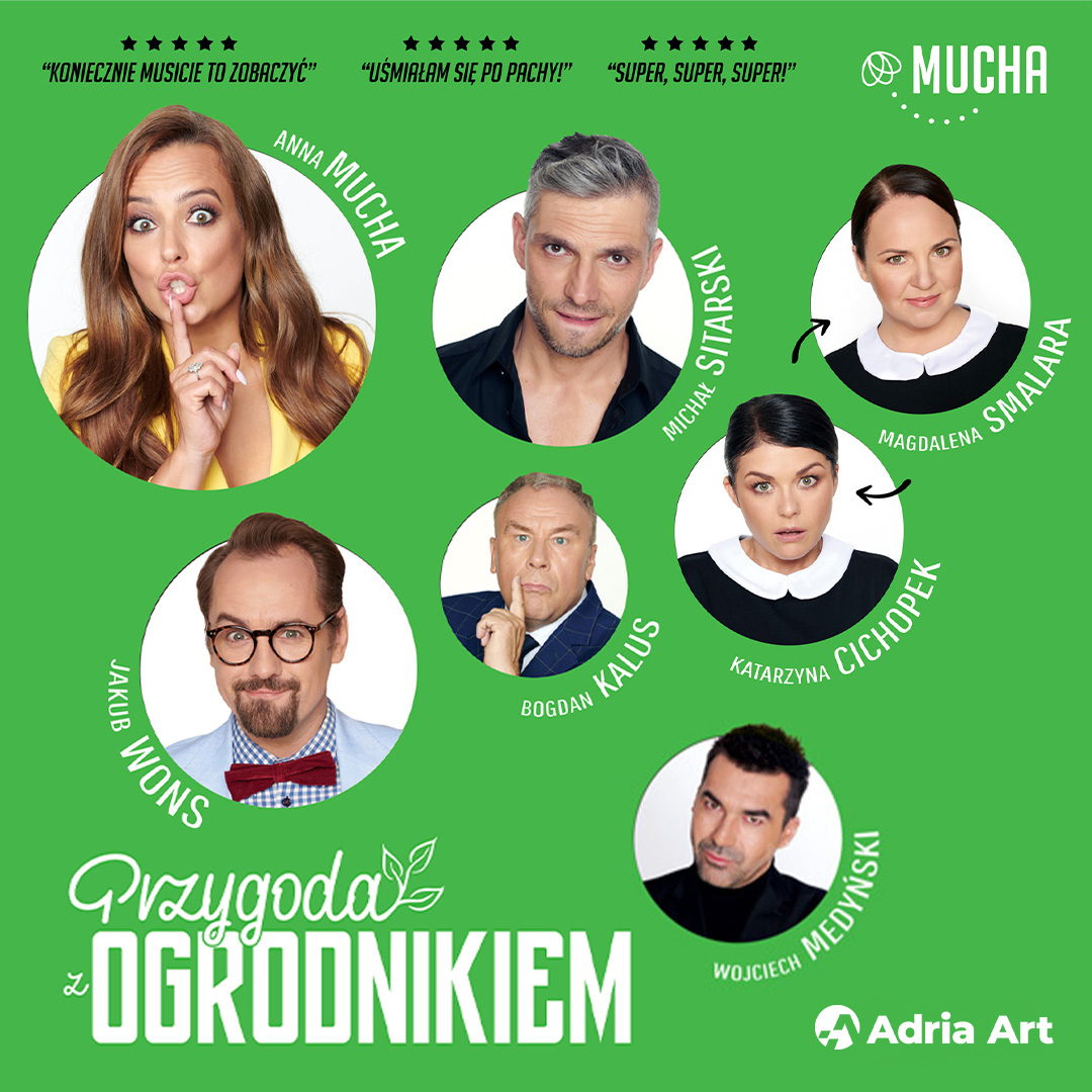 Zdjęcie przedstawia plakat spektaklu Przygoda z ogrodnikiem