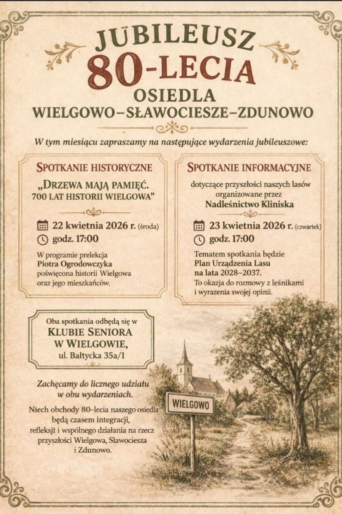 Jubileusz 80-lat Wielgowa - plakat