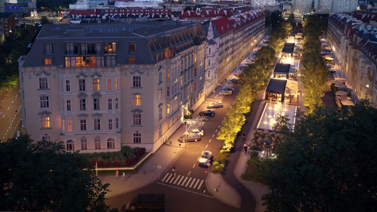 Zabytkowa kamienica przy alei Fontann w Szczecinie