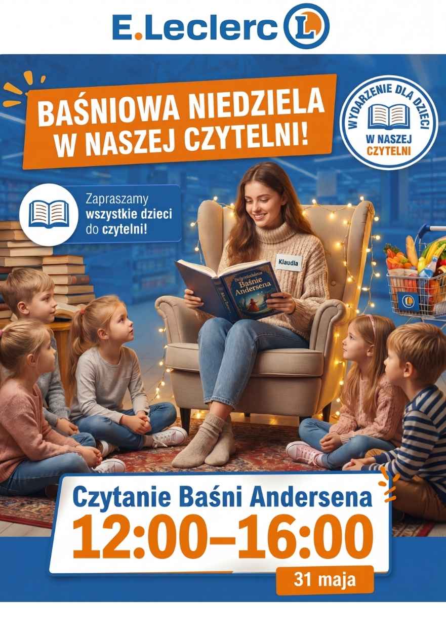 Czytanie Baśni Andersena - E.Leclerc Szczecin