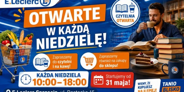 E.Leclerc w Szczecinie stawia na kulturę. W sklepie powstaje czytelnia dostępna także w niedziele (już od 31 maja!)