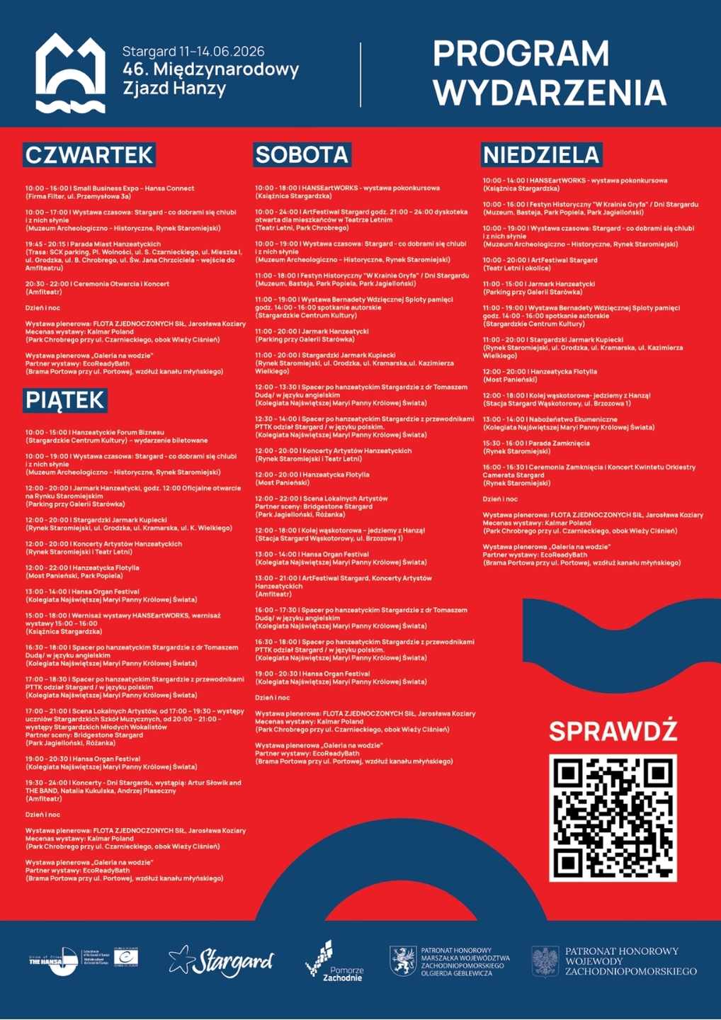 Program 46 Międzynarodowego Zjazdu Hanzy w Stargardzie
