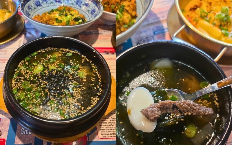Miyeoguk – delikatna koreańska zupa z wołowiną i wodorostami w restauracji Oh my Kimchi