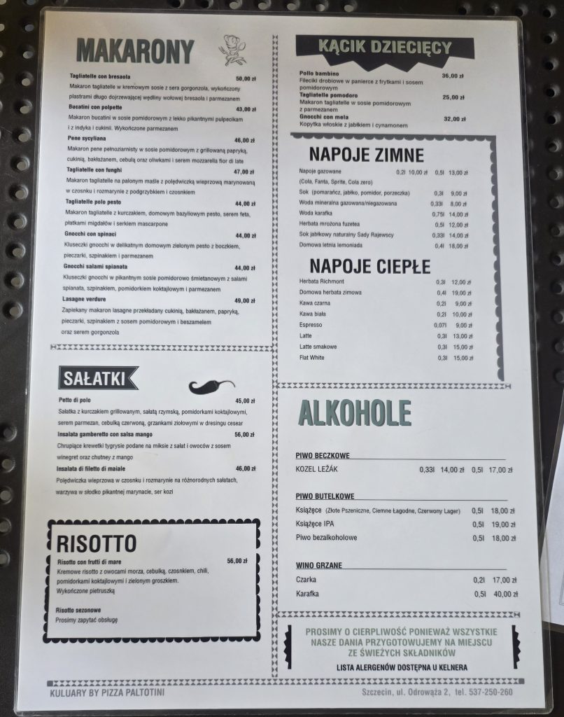 Kuluary menu poglądowe