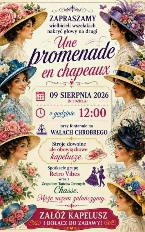 Spacer w kapeluszach w Szczecinie. Une promenade en chapeaux przejdzie od Wałów Chrobrego do Zamku