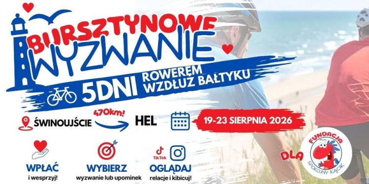 Bursztynowe wyzwanie wystartowało ze Świnoujścia - jadą wzdłuż Baltyku by pomóc dzieciom