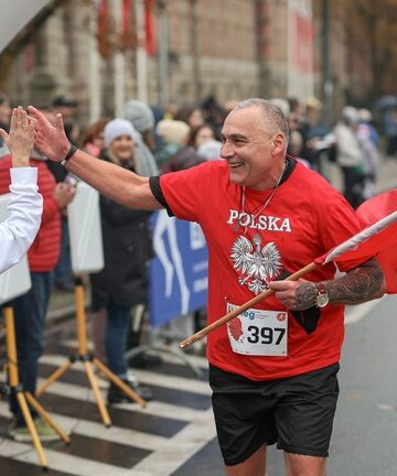 Uczestnik wcześniejszej edycji Szczecińskiego Biegu Niepodległości