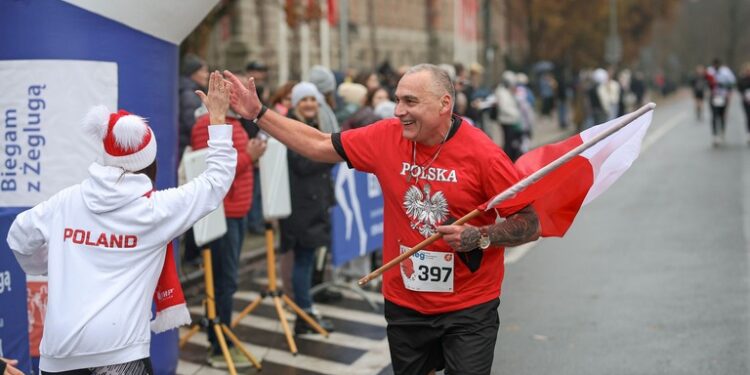 Uczestnik wcześniejszej edycji Szczecińskiego Biegu Niepodległości