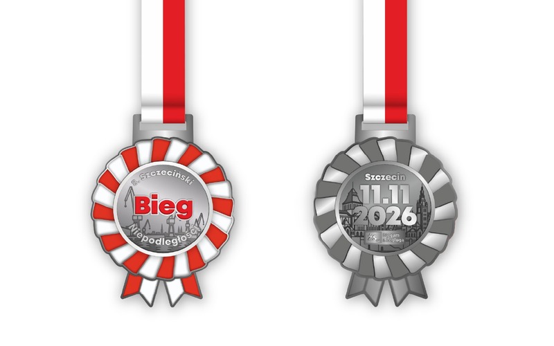 Projekt medali 8. Szczecińskiego Biegu Niepodległości 2026
